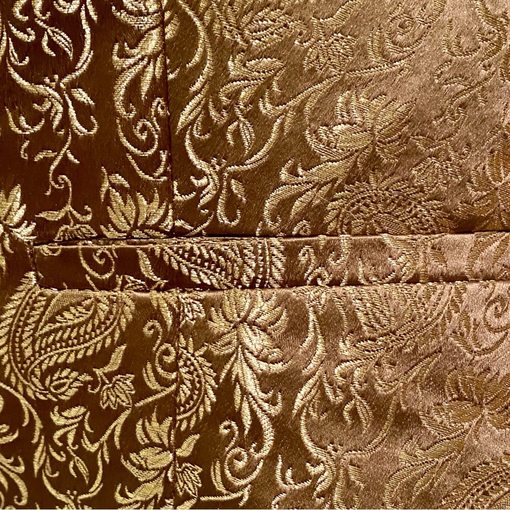 Ralph Lauren Women's Button-Front Golden Paisley Silk Jacquard Vest Waistcoat 12 - Picture 6 of 9
